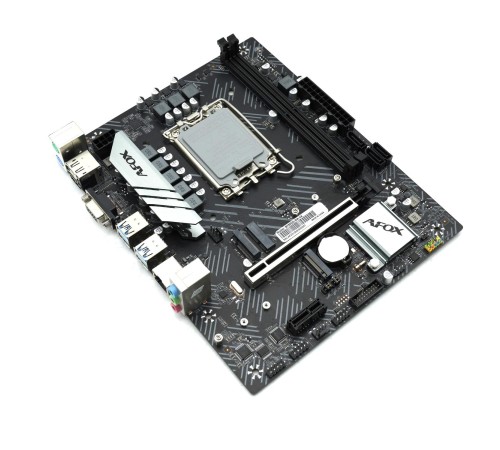 Материнская плата/ MB AFOX INTEL B760 s1700, 2xDDR4(64GB), 1xPCIe 4.0x16, 1xPCIe x1, 1xMPCIe, 1xHDMI, 1xD-Sub, 1xLAN(1GbE), 3xSATA, 1xM.2, 4xUSB 3.0, 2xUSB 2.0, 2xPS/2, mATX Материнская плата/ MB AFOX INTEL B760 s1700, 2xDDR4(64GB), 1xPCIe 4.0x16, 1xPCIe x1, 1xMPCIe, 1xHDMI, 1xD-Sub, 1xLAN(1GbE), 3xSATA, 1xM.2, 4xUSB 3.0, 2xUSB 2.0, 2xPS/2, mATX