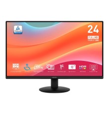 Монитор MSI PRO MP242L 23.8" 16:9 FHD(1920x1080) IPS Flat,1ms(MPRT),1000:1,100M:1,250nits,178/178,HDMI 1.4,DP 1.2,Tilt,100Hz,Black,1y war-ty