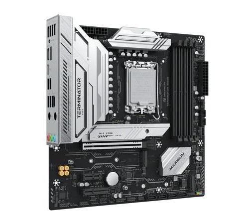 Материнская плата MAXSUN MS-Terminator B860M, LGA1851, B860, 4*DDR5, 4*SATA3, 3*M.2, USB 3.2, USB 2.0, Type-C, 1*PCIEx16, 1*PCIex4, 1*PCIex1, HDMI+DP, mATX