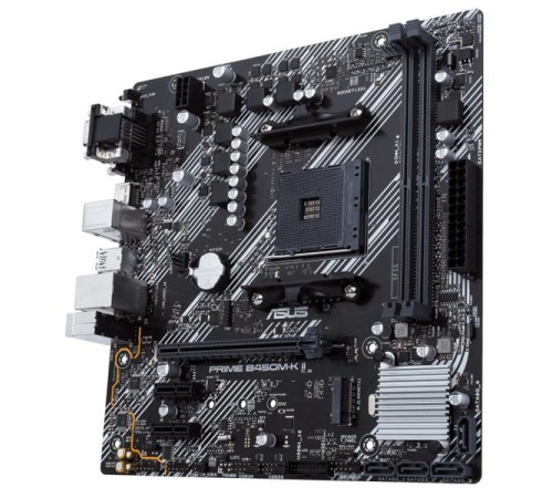 Материнская палата ASUS PRIME B450M-K II, AM4, B450, 2*DDR4, 4*SATA, 1*M.2, 4*USB 3.2, 2*USB 2.0, 3*PCIx16, 2*PCIx1, DVI-D+D-Sub+HDMI, mATX; 90MB1600-M0EAY0
