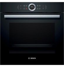 Встраиваемая электрическая духовка BOSCH 59.5x59.5x54.8 см, 71л, дисплей, 8 режимов, пиролиз, 4 стекла, черный