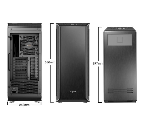 Корпус ПК без блока питания/ Case be quiet! DARK BASE PRO 900 rev.2, Full-Tower, TG, 3x140mm, 3xUSB-A 3.2, 1xUSB 3.2 Type-C, E-ATX, ATX, mATX, mITX Black/Silver