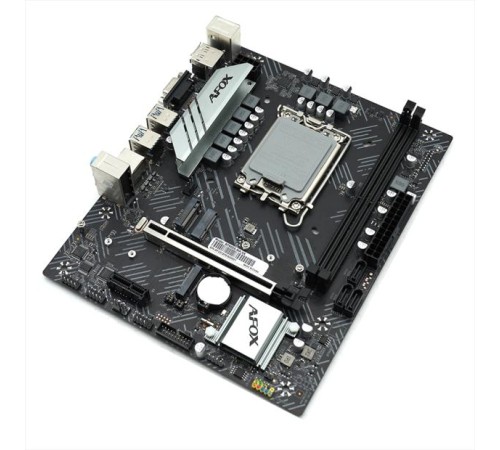 Материнская плата/ MB AFOX INTEL B760 s1700, 2xDDR5(64GB), 1xPCIe 4.0x16, 1xPCIe x1, 1xMPCIe, 1xHDMI, 1xD-Sub, 1xDP, 1xLAN(1GbE), 3xSATA, 2xM.2, 4xUSB 3.0, 2xPS/2, mATX Материнская плата/ MB AFOX INTEL B760 s1700, 2xDDR5(64GB), 1xPCIe 4.0x16, 1xPCIe x1, 1xMPCIe, 1xHDMI, 1xD-Sub, 1xDP, 1xLAN(1GbE), 3xSATA, 2xM.2, 4xUSB 3.0, 2xPS/2, mATX