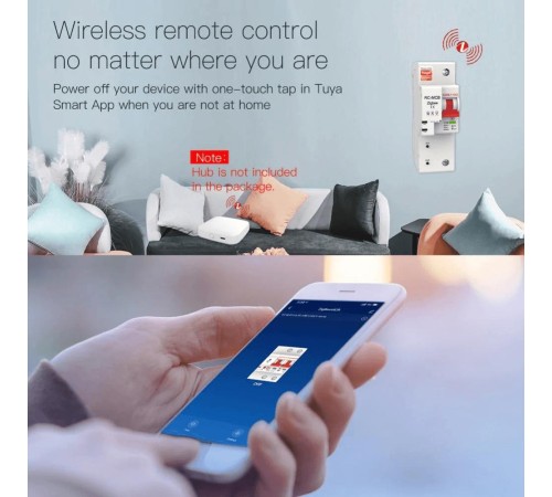 Выключатель автоматический MOES Zigbee circuit breaker 1P 16A Выключатель автоматический MOES Zigbee circuit breaker 1P 16A