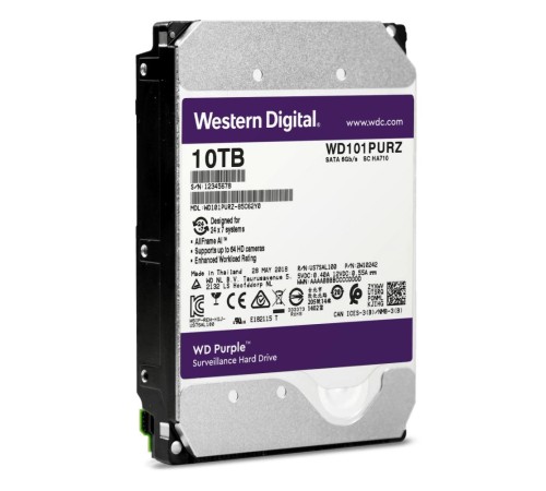 Жесткий диск/ HDD WD SATA3 10Tb Purple DV&NVR 7200 256Mb 1 year warranty