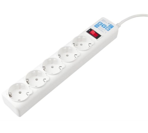 Сетевой фильтр Ф-удлинитель, PC 0,5м 5р, бел. 10А, SPG-B-0,5M-WHITE