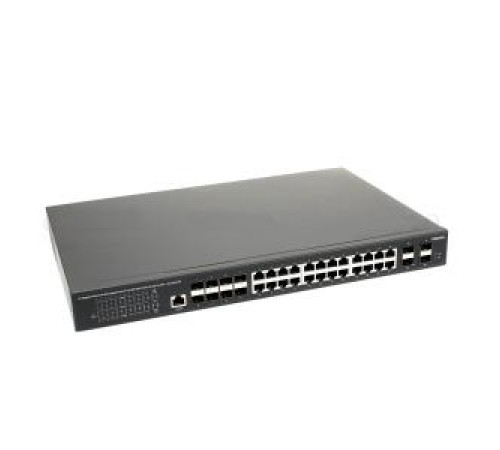 Коммутатор с PoE/ SW-32G4X-3L Управляемый L3 PoE коммутатор Gigabit Ethernet на 16xGE RJ-45 c PoE + 8xGE Combo (RJ-45 + SFP) + 4x10G SFP+ Uplink.