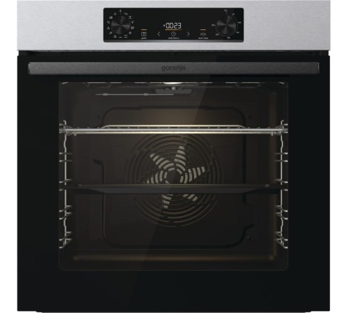 Встраиваемые электрические духовки 60 см GORENJE/ BOB6737E01X, Духовой шкаф, Полезный объем: 77 л, Стандартный шарнир дверцы, Решетка, Съемные направляющие, Дверца CompactDoor: 2 стекла + 1 термослой, Защитное покрытие Antifinger, Габаритные размеры (вхшх