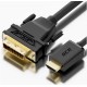 GCR Кабель 2.0m HDMI-DVI черный, GOLD, 19M / 25M Dual Link, 28 AWG, тройной экран
