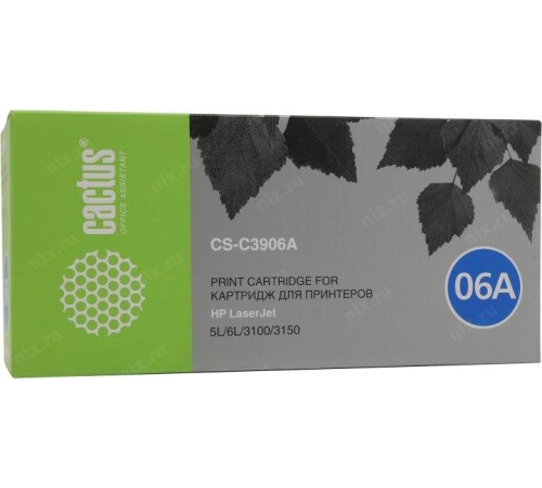 -/ Картридж лазерный Cactus CS-C3906A C3906A черный (2500стр.) для HP LJ 5L/6L/3100/3150