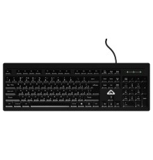 Клавиатура БЕШТАУ Клавиатура проводная  КЛ104РУ 104 клавиши, USB, 1,8м,  Цвет русской/латинской раскладки (Белый/Белый) лазерная гравировка, черный МИНПРОМТОРГ (МПТ)