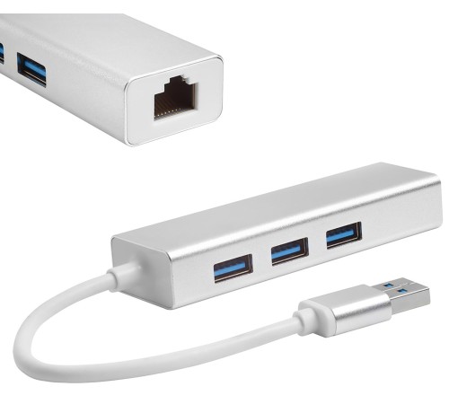 Greenconnect USB 3.0 Разветвитель на 3 порта + 10/100Mbps Ethernet Network metall Greenconnect USB 3.0 Разветвитель на 3 порта + 10/100Mbps Ethernet Network metall
