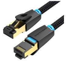 Патч-корд Vention прямой SFTP cat.8 RJ45 - 1м. Черный Тканевая оплетка