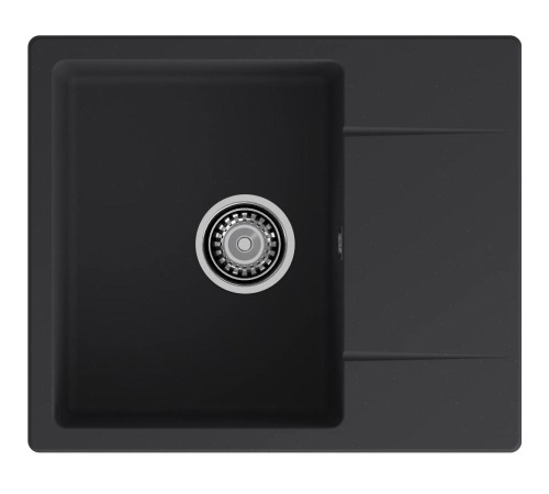 Кухонная мойка GRANFEST GRANFEST Мойка URBAN 258L  1-чаша+крыло 580*490мм, монтаж: врезной, материал: кварц, цвет: черный
