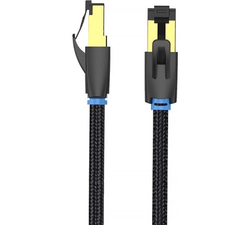 Патч-корд Vention прямой SFTP cat.8 RJ45 - 2м. Черный Тканевая оплетка