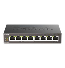 коммутатор D-Link Неуправляемый PoE-коммутатор, 8x1000Base-T (4x1000Base-T PoE), PoE-бюджет 80 Вт, корпус металл