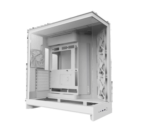 Корпус без блока питания/ Case NZXT H9 Flow (2025), Midi-Tower, TG, 3x140mm + 1x120mm, 2xUSB-A 3.2 + 1xUSB-C 3.2, E-ATX, ATX, mATX, mITX White