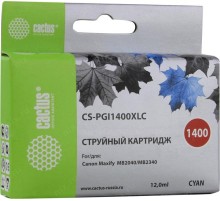 -/ Картридж струйный Cactus CS-PGI1400XLC синий (12мл) для Canon MB2050/MB2350/MB2040/MB2340