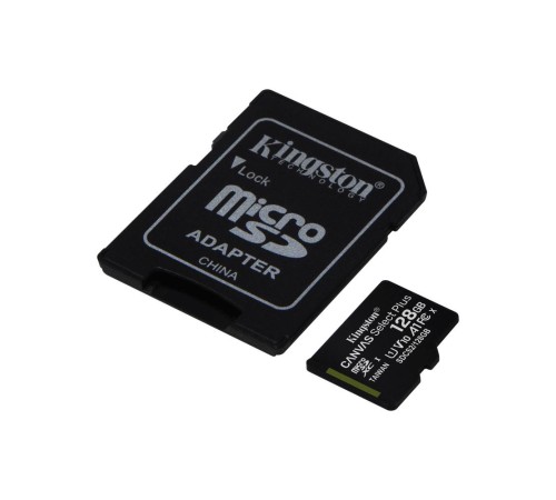 Карта памяти Kingston 128GB microSDXC Canvas Select Plus 100R A1 C10 Card + Adapter