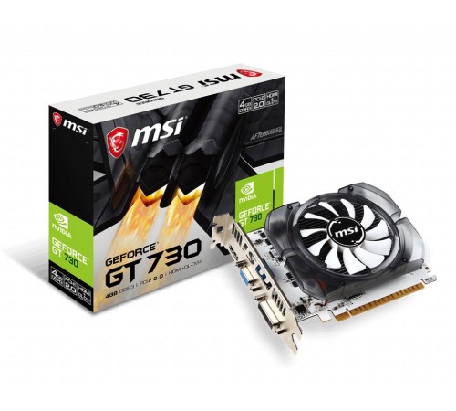 Видеокарта/ VGA MSI NVIDIA GeForce GT N730-4GD3V2 4GB, DDR3/128-bit, PCIe 2.0, 1xD-Sub, 1xHDMI 1.4, 1xDVI-I, 2-slot Видеокарта/ VGA MSI NVIDIA GeForce GT N730-4GD3V2 4GB, DDR3/128-bit, PCIe 2.0, 1xD-Sub, 1xHDMI 1.4, 1xDVI-I, 2-slot