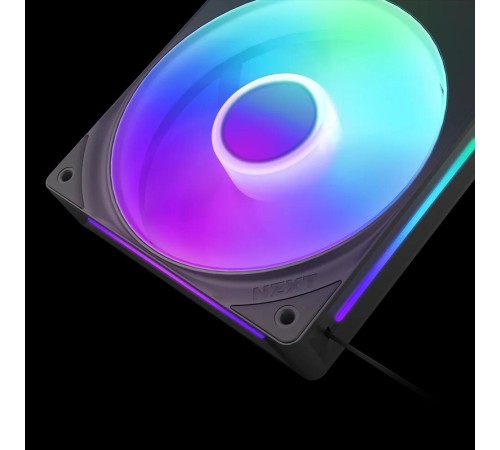 Кулер для корпуса ПК/ Case Cooler NZXT F240 RGB Core (120x120x25mm, 4-pin PWM, RGB, 75.12CFM, 30dBA, 2400RPM, Black, Single-Frame RGB Fan Unit)