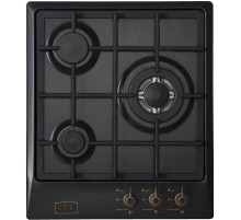 Встраиваемая варочная панель Korting/ Газ,  Calabria, Газовая варочная панель шириной 45см в ретро-дизайне, 3 высокоэффективные конфорки, WOK- сверхмощная конфорка, автоматический электроподжиг, газ-контроль каждой конфорки, передние переключатели, чугунн