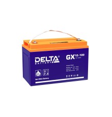 Батарея DELTA серия GX, GX 12-100, напряжение 12В, емкость 100Ач (разряд 10 часов),  макс. ток разряда (5 сек.) 900А, макс. ток заряда 20А, свинцово-кислотная типа GEL, клеммы под болт М6, ДxШxВ 330х171х215мм., вес 32кг., срок службы 15 лет./ Battery DELT