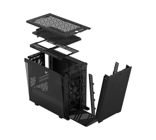 Корпус ПК без блока питания/ Case Fractal Design Define 7 Nano TG Light Tint, Mini-Tower, 1x120mm + 1x140mm, 2xUSB-A 2.0 + 2xUSB-A 3.2 + 1xUSB 3.2 Type-C mITX, mDTX Black