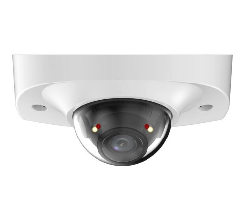 Уличная мини-купольная IP-видеокамера с ИИ, 4Мп; 1/2.9 CMOS; объектив 3.6мм; WDR(120дБ); чувствительность 0.006лк@F1.6 сжатие: H.265+ H.265 H.264+ H.264 MJPEG; 2 потока до 4Мп@25к/с; видеоаналитика: SMD Plus (Умная детекция движения) охрана периметра; ИК-