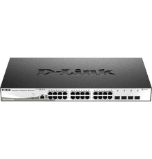 Коммутатор/ DGS-1210-28X/ME Managed L2 Metro Ethernet Switch 24x1000Base-T, 4x10GBase-X SFP+, Surge 6KV, CLI, RJ45 Console, RPS