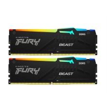 Оперативная память Kingston 32GB 6400MT/s DDR5 CL32 DIMM Kit (2x16GB) FURY Beast RGB XMP