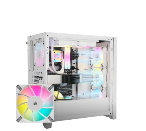 Корпус без блока питания/ Case Corsair iCUE 5000D RGB Airflow, Midi-Tower, TG, 3x120mm RGB, 2xUSB-A 3.2, 1xUSB 3.2 Type-C, E-ATX, ATX, mATX, mITX White
