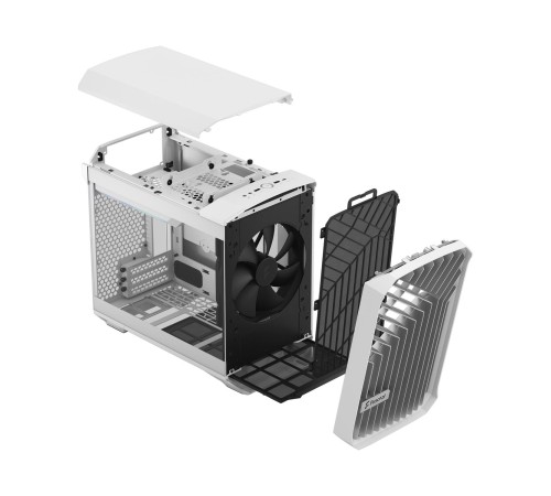 Корпус ПК без блока питания/ Case Fractal Design Torrent Nano TG Clear Tint, Mini-Tower, 1x180mm, 2xUSB-A 3.0 + 1xUSB 3.2 Type-C, mDTX, mITX White