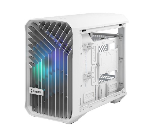 Корпус ПК без блока питания/ Case Fractal Design Torrent Nano RGB TG Clear Tint, Mini-Tower, 1x180mm RGB, 2xUSB-A 3.2 + 1xUSB 3.2 Type-C mITX, mDTX White