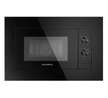 Встраиваемая микроволновая печь/ Микроволновая печь встраиваемая MAUNFELD JBMO725BK01, объем 20 л, черное стекло, 5 режимов, в узкий шкаф, максимальная мощность 1080 Вт, таймер, цвет черный