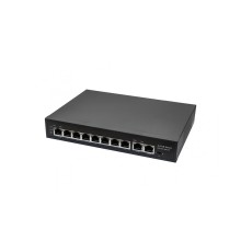 PoE коммутатор Fast Ethernet/ PoE коммутатор Fast Ethernet на 10 RJ45 портов. Порты: 8 x FE (10/100 Base-T) с поддержкой PoE (IEEE 802.3af/at), 2 x GE (10/100/1000 Base-T). Соответствует стандартам PoE IEEE 802.3af/at. Автоматическое определение и режим а