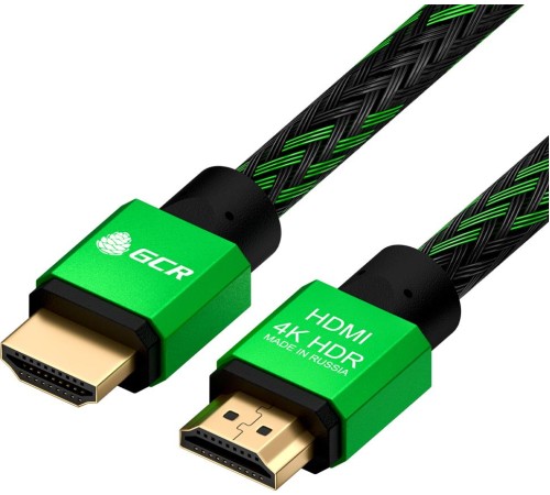 GCR Кабель 1.5m HDMI 2.0, BICOLOR нейлон, AL корпус зеленый, HDR 4:2:2, Ultra HD, 4K 60 fps 60Hz/5K*30Hz, 3D, AUDIO, 18.0 Гбит/с, 28AWG. GCR-52161 GCR Кабель 1.5m HDMI 2.0, BICOLOR нейлон, AL корпус зеленый, HDR 4:2:2, Ultra HD, 4K 60 fps 60Hz/5K*30Hz, 3D, AUDIO, 18.0 Гбит/с, 28AWG. GCR-52161