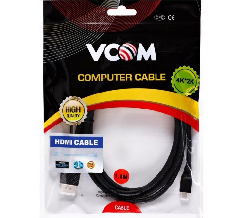 Кабель/ Кабель HDMI-19M --MicroHDMI-19M ver 2.0 1.8m VCOM <CG587-1.8M>