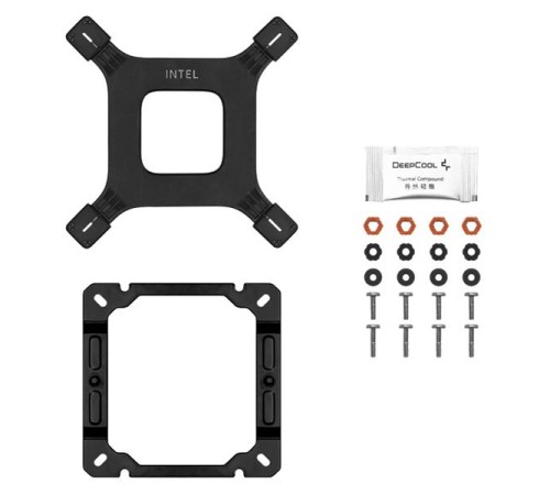 Кулер для процессора DEEPCOOL AG400 DIGITAL BK ARGB LGA1700/1200/115X/AM5/AM4 (9шт/кор, TDP 220W, PWM, ARGB Fan 120mm, 4 тепл. трубки, черный) RET (R-AG400-BKADMN-G-1)
