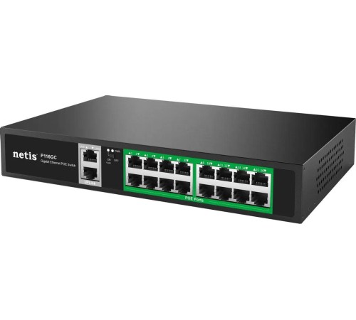 Коммутатор/ Коммутатор Netis P116GC (L2) 18x1Гбит/с 16PoE+ 240W неуправляемый