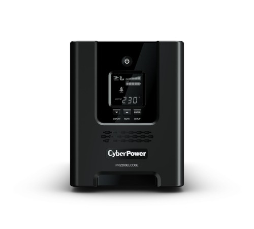 ИБП CyberPower PR2200ELCDSL, Line-Interactive, 2200VA/1980W, 8 IEC-320 С13, 1 IEC C19 розеток, USB&Serial, SNMPslot, LCD дисплей, Black, 0.5х0.6х0.3м., 28.4кг., замена для АРС SMC2000I, SMC2000I-RS и SMT2200I/ UPS Line-Interactive CyberPower PR2200ELCDSL