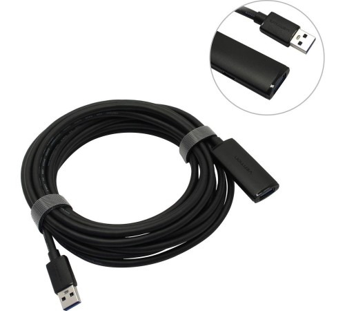 Активный кабель-удлинитель Vention USB 3.0 AM/AF с усилителем - 5м Черный