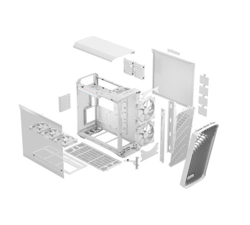 Корпус ПК без блока питания/ Case Fractal Design Torrent RGB TG Clear Tint, Full-Tower, 2x180mm + 3x140mm RGB, 2xUSB-A 3.2 + 1xUSB 3.2 Type-C E-ATX, SSI-CEB, SSI-EEB, ATX, mATX, mITX White