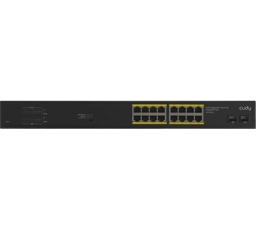 Коммутатор/ 16-Port Gigabit PoE+ Switch with 2 Gigabit SFP ports 200W