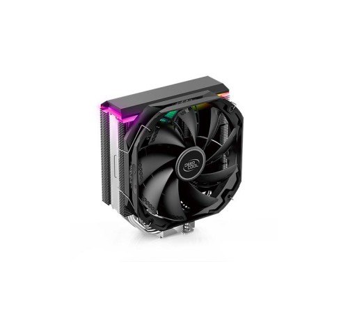 Кулер для процессора DEEPCOOL AS500 LGA20XX/1700/1200/115X/AM5/AM4 (8шт/кор, TDP 220W, PWM, ARGB Led, Fan 140mm, 5 тепл. трубок ) RET (R-AS500-BKNLMN-G)