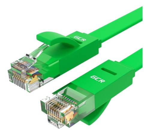 GCR Патч-корд PROF плоский прямой 7.5m, UTP медь кат.6, зеленый, 30 AWG, GCR-LNC625-7.5m, ethernet high speed 10 Гбит/с, RJ45, T568B GCR Патч-корд PROF плоский прямой 7.5m, UTP медь кат.6, зеленый, 30 AWG, GCR-LNC625-7.5m, ethernet high speed 10 Гбит/с, RJ45, T568B