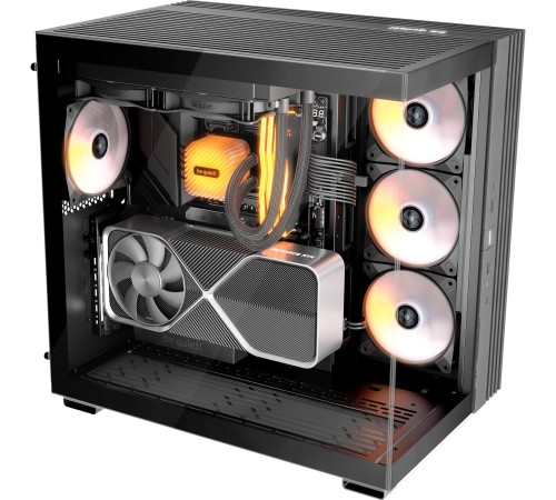 Корпус ПК без блока питания/ Case be quiet! LIGHT BASE 600 LX, Midi-Tower, TG, 4x120mm ARGB, 2xUSB-A 3.2, 1xUSB 3.2 Type-C, ATX, mATX, mITX Black