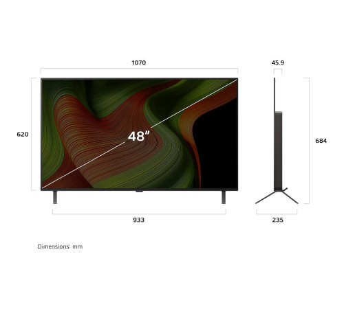 Телевизор 48'' LG/ 48'' OLED, Ultra HD, Smart TV, WebOS, Bluetooth, MR NFC, 120Hz Native, 2.0ch 20Вт Dolby Atmos, 3хHDMI, 2хUSB, 2 Pole, Umber Brown, 2025