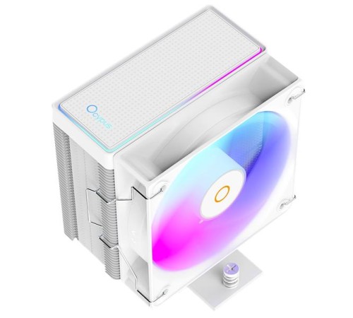 Кулер для процессора Ocypus Gamma A40 WH ARGB Digital, 100mm ARGB FAN, Top Display Panel, 4 HEAT PIPES, 4-PIN PWM, 600-2400 RPM, 29.5DBA, HYDRO BEARING, LGA115X/1200/1700/18XX, AM4/AM5