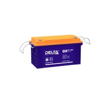 Батарея DELTA серия GX, GX 12-120, напряжение 12В, емкость 120Ач (разряд 10 часов),  макс. ток разряда (5 сек.) 950А, макс. ток заряда 24А, свинцово-кислотная типа GEL, клеммы под болт М8, ДxШxВ 410х176х224мм., вес 38кг., срок службы 15 лет./ Battery DELT